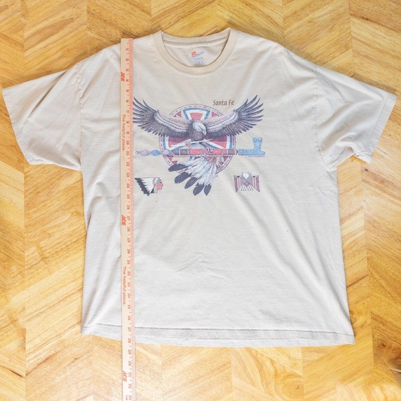 Vintage Native American Graphic T Shirt Santa Fe Single Stitch American Eagle XL - Picture 7 of 11